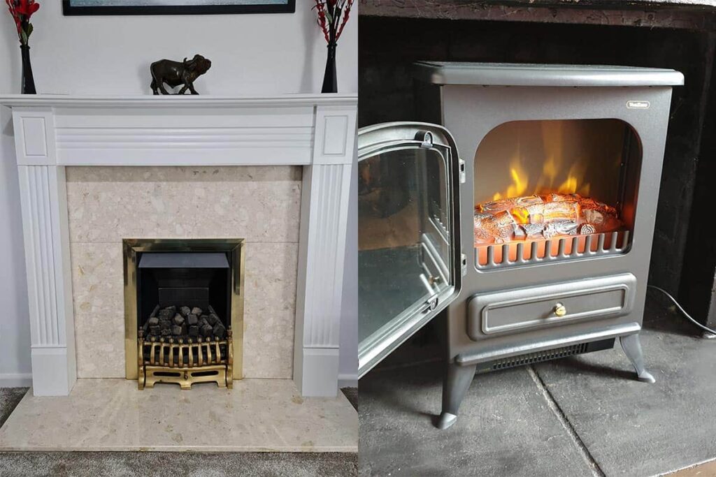 Gas & Electric Fireplace Side-by-Side